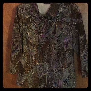 Size one Chicos multi colored button down shirt